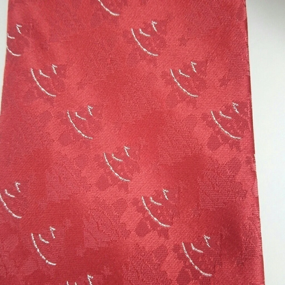 Nicole Miller Red Christmas Tree Silk Tie